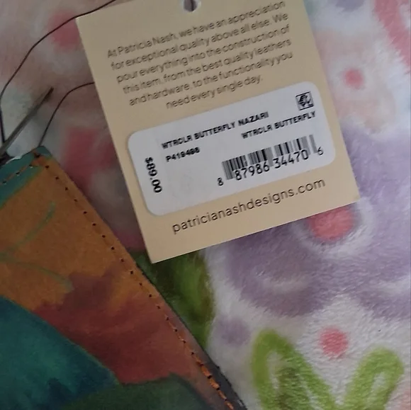 Patricia Nash Nazari Bi-fold Wallet In Watercolor Butterfly Print - Picture 3 of 10